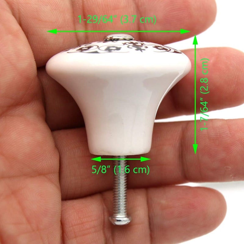 LXZ 4 PCs Vintage Style Round Ceramic Knobs Handles Pulls for Cabinet Drawer Door - Image 2